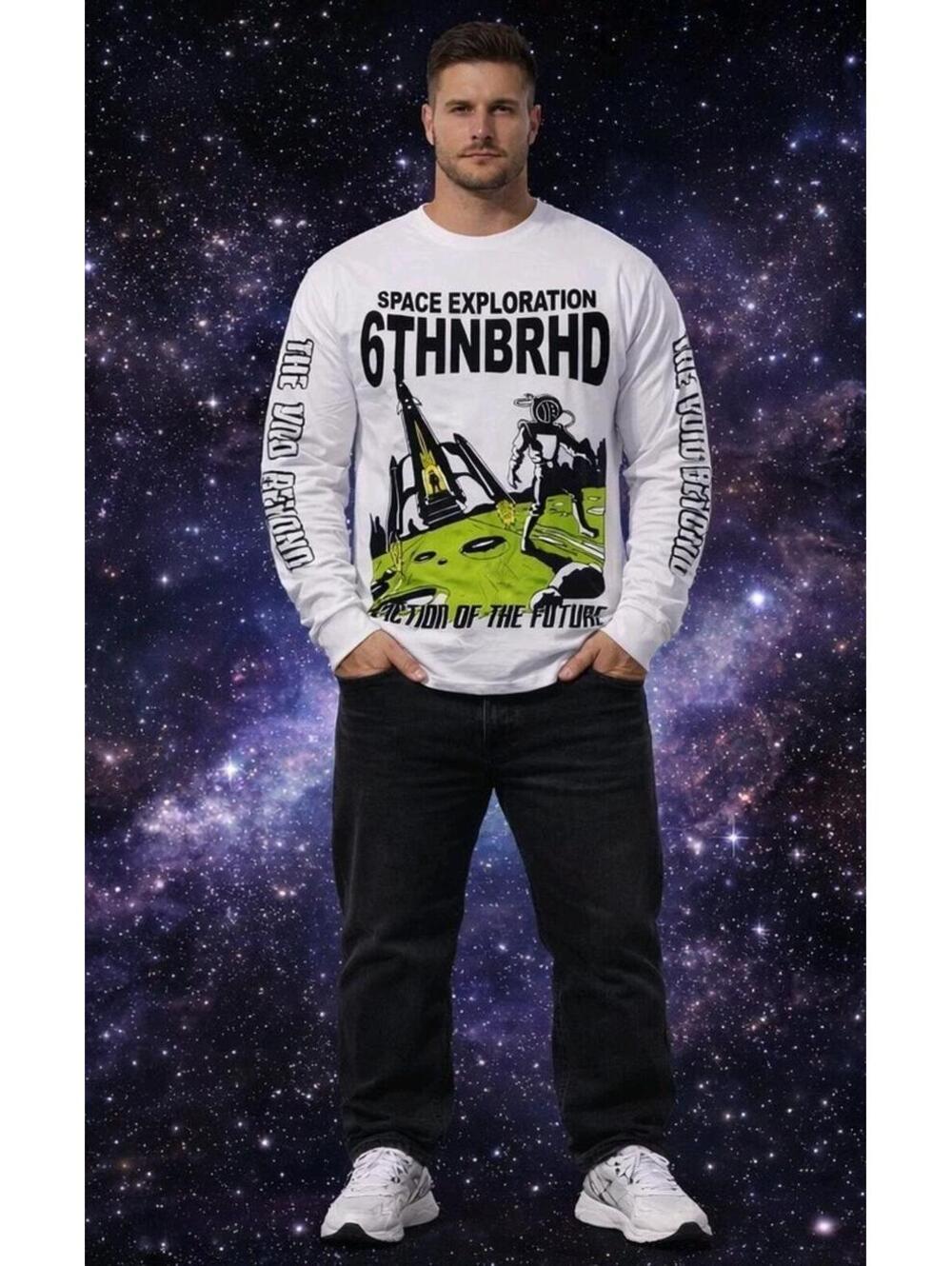 6th NBRHD Long Sleeve "Space Exploration" Size XL (018)